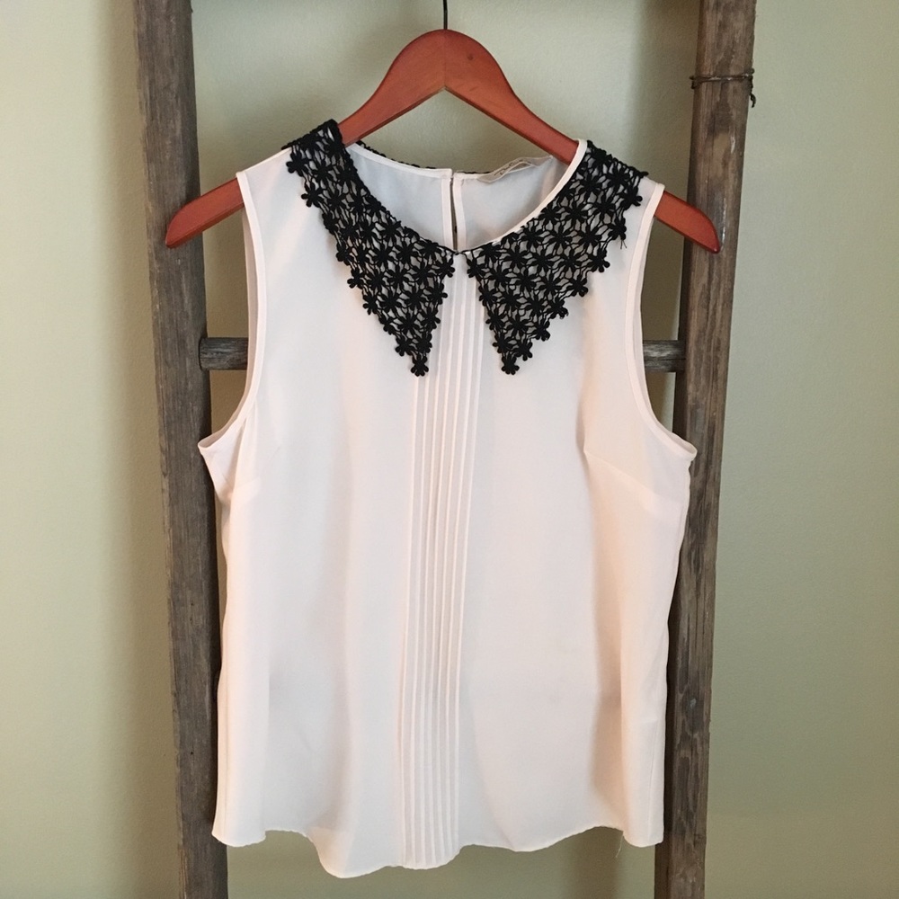 Anthropologie Darling lace collar blouse